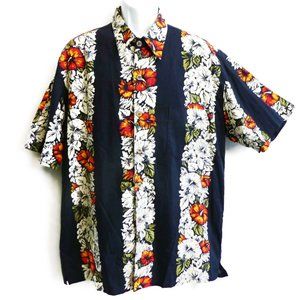 Duke Kahanamoku 80s Hawaiian Surfer Aloha Shirt Coconut Buttons 25inch Chest M